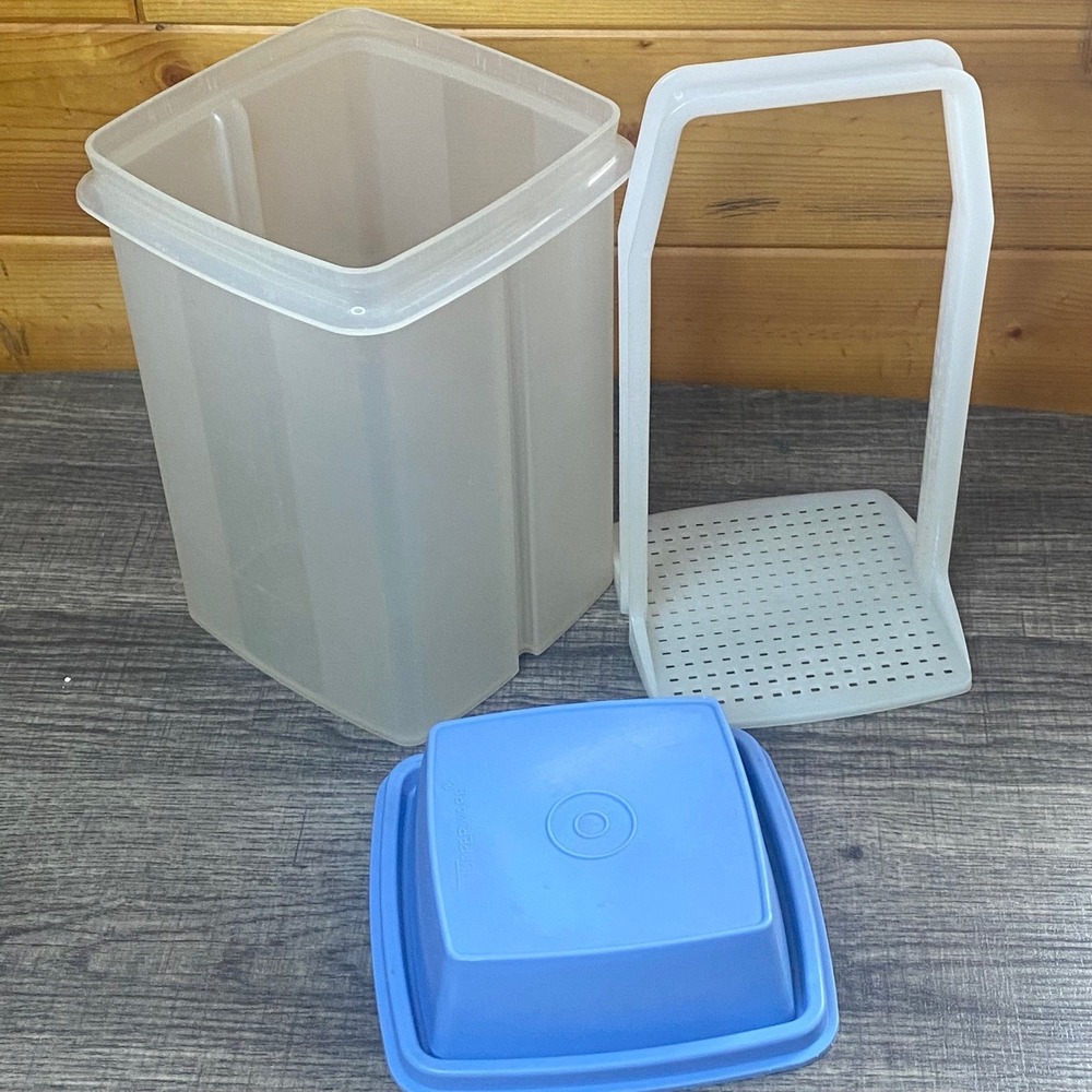 Tupperware‎ Modular Mate Container 1562-3 Base Insert Lid Blue Square